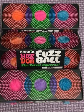 Teenie NEEDOH Fuzz Ball Kids Toy - Multicolor Velvet Squeeze